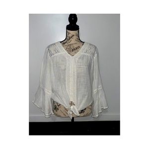 Boho transparent white blouse